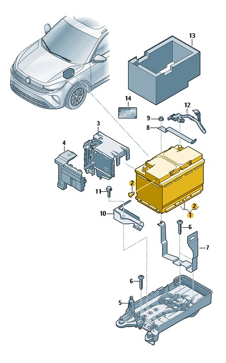 Podgląd obrazka: Akumulator napełn.i naładowany (nr katalogowy: 000915089BC)