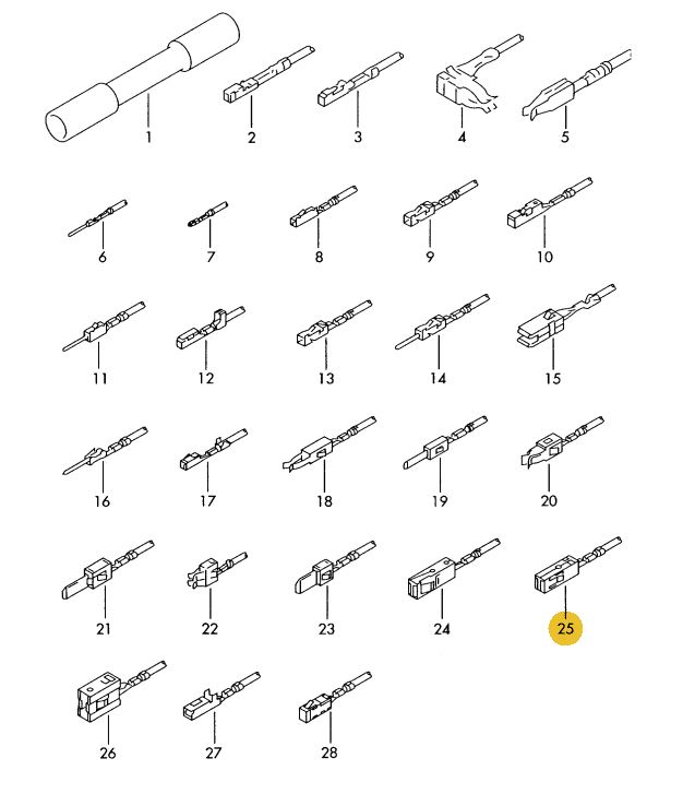 Podgląd obrazka: Zestaw przewodów pojedyńczych każdy z 2 (nr katalogowy: 000979026EA)
