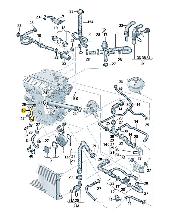 Podgląd obrazka: Wąż cieczy chłodzącej (nr katalogowy: 022121096E)