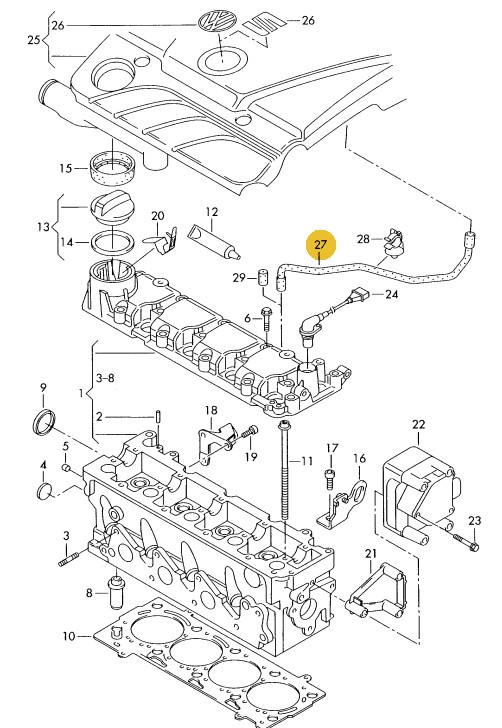 Podgląd obrazka: przewod odpowietrzajacy (nr katalogowy: 030103493DB)