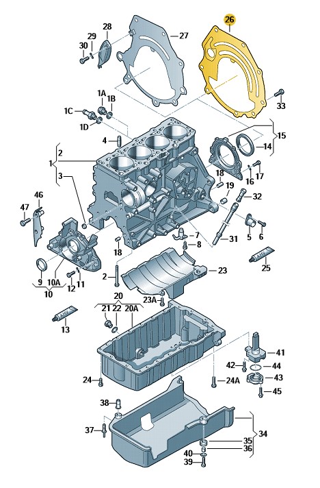 Podgląd obrazka: Blacha zakrywająca (nr katalogowy: 038103645E)
