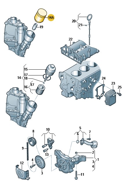 Podgląd obrazka: Filtr oleju (nr katalogowy: 03C115561J)