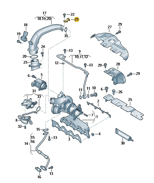 Podgląd obrazka: Zacisk mocujący (nr katalogowy: 03C145853D)