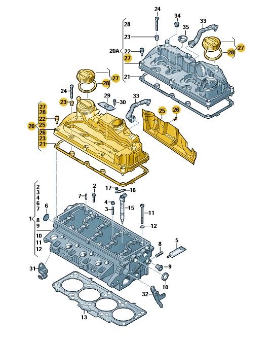 Podgląd obrazka: Pokrywa rozrzadu (nr katalogowy: 03L103469)
