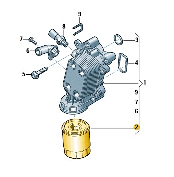 Podgląd obrazka: Filtr oleju (nr katalogowy: 03L115561A)