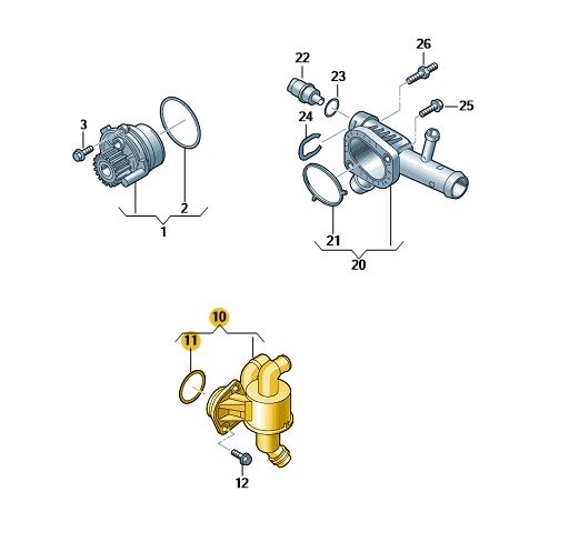 Podgląd obrazka: Obudowa regulatora płynu chłodzącego z t (nr katalogowy: 03L121111AD)
