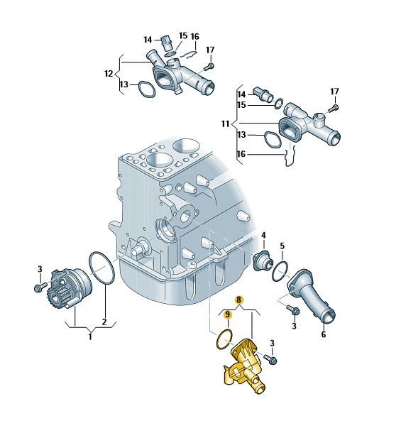Podgląd obrazka: Regulator płynu chłodzącego (nr katalogowy: 03L121111AF)