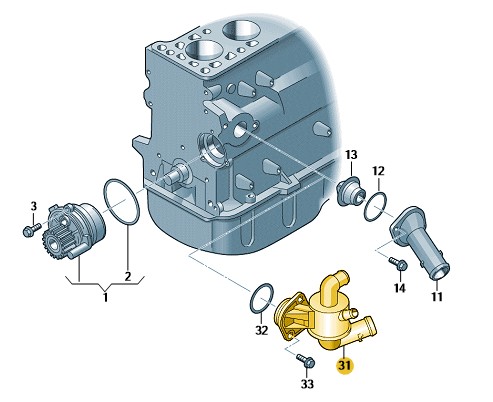 Podgląd obrazka: Obudowa regulatora płynu chłodzącego z t (nr katalogowy: 03L121111AM)