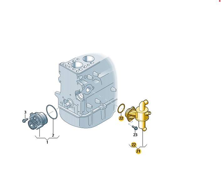 Podgląd obrazka: Obudowa regulatora płynu chłodzącego (nr katalogowy: 03L121111AN)
