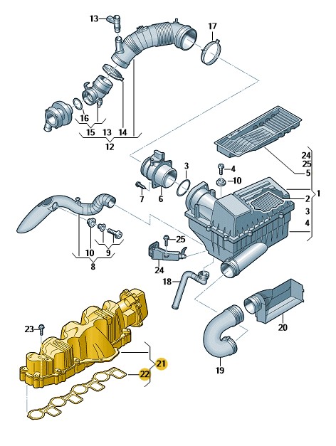 Podgląd obrazka: Kolektor ssący (nr katalogowy: 03L129711AG)