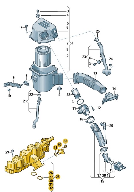 Podgląd obrazka: Kolektor ssący (nr katalogowy: 03L129711AL)