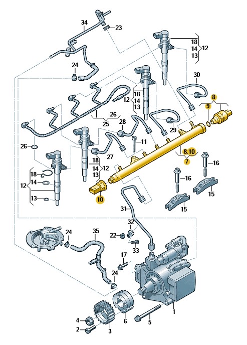 Podgląd obrazka: Rozdzielacz paliwa (nr katalogowy: 03L130089B)