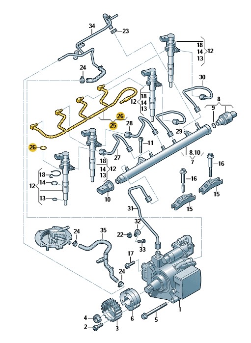 Podgląd obrazka: PRZEWÓD PALIWOWY POWROTNY (nr katalogowy: 03L130235AF)