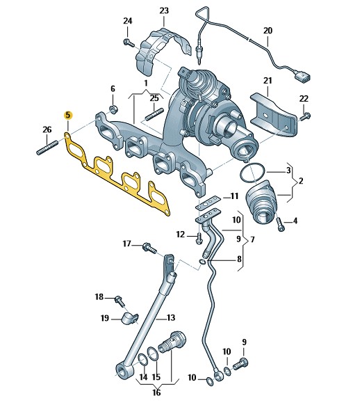 Podgląd obrazka: Uszczelka (nr katalogowy: 03L253039E)