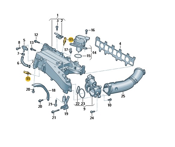 Podgląd obrazka: Czujnik temp.powietrza doład. (nr katalogowy: 03N906081D)