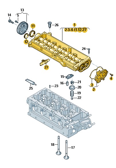 Podgląd obrazka: Moduł wałków rozrządu (nr katalogowy: 04L103044AE)