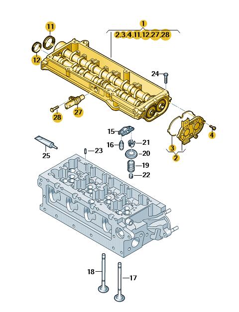 Podgląd obrazka: Moduł wałków rozrządu (nr katalogowy: 04L103044AH)