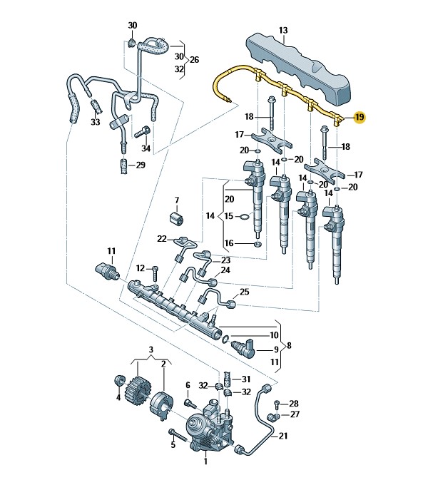 Podgląd obrazka: Przewod powrotny (nr katalogowy: 04L130235T)