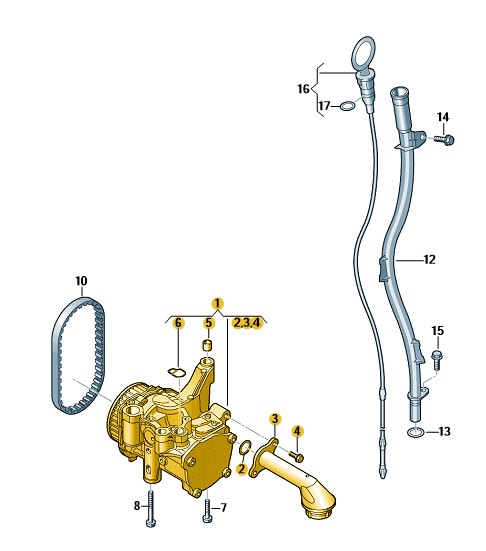 Podgląd obrazka: Pompa oleju ze zintegrowaną pompą podciś (nr katalogowy: 04L145208D)