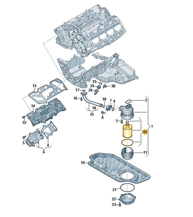 Podgląd obrazka: Wklad filtra z uszczelka (nr katalogowy: 057198405D)