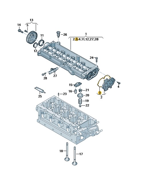 Podgląd obrazka: Uszczelka (nr katalogowy: 05L145215C)