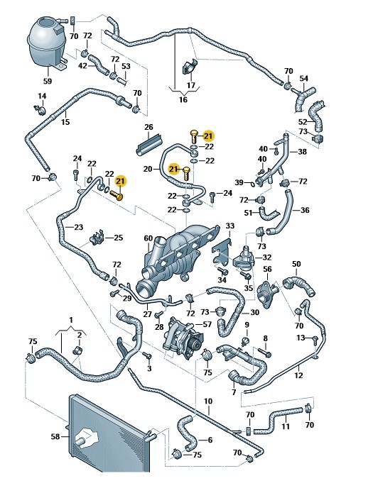 Podgląd obrazka: Śruba drążona (nr katalogowy: 06A145541J)