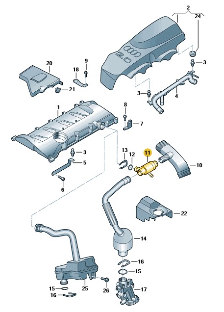 Podgląd obrazka: Śruba odpowietrzająca (nr katalogowy: 06B103235G)