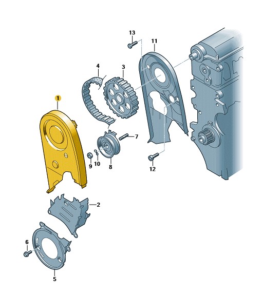 Podgląd obrazka: Osłona paska zębatego (nr katalogowy: 06B109123H)