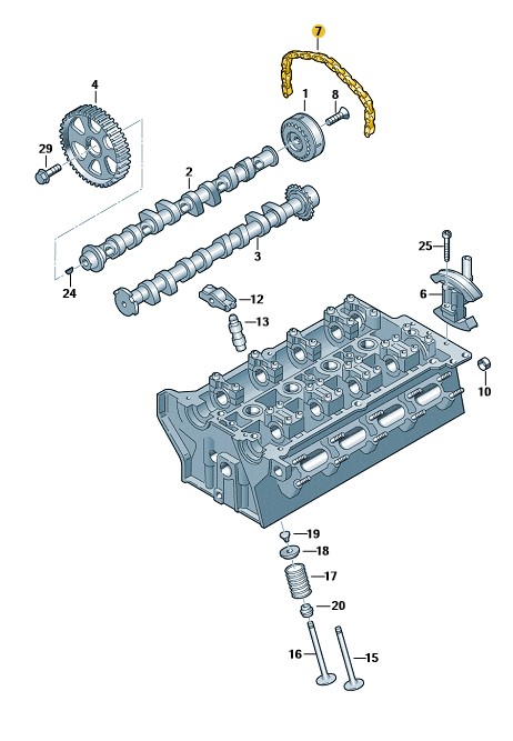 Podgląd obrazka: Łańcuch rozrządu (nr katalogowy: 06D109229B)