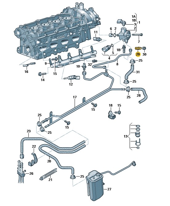 Podgląd obrazka: Śruba odpowietrzająca (nr katalogowy: 06D133400A)