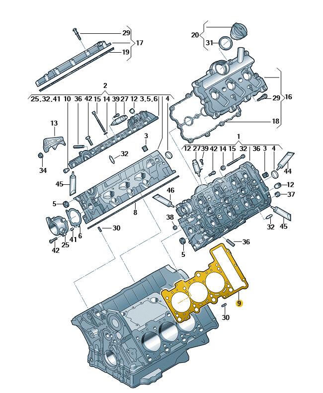 Podgląd obrazka: Uszczelka pod głowice (nr katalogowy: 06E103149AR)