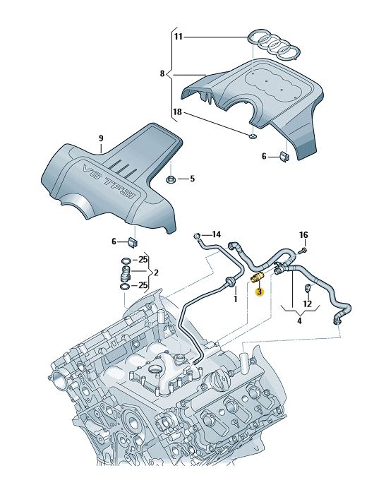Podgląd obrazka: Rura odpowietrzajaca (nr katalogowy: 06E103213B)