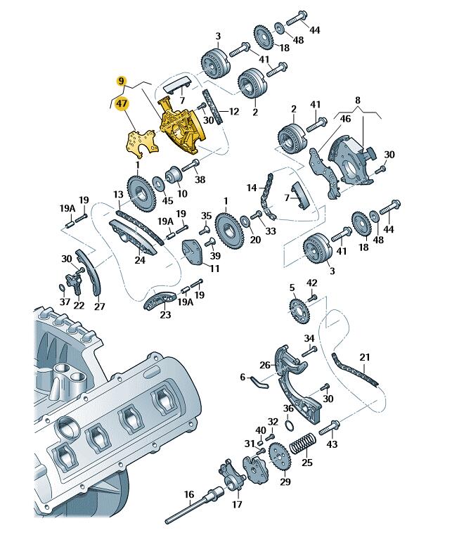 Podgląd obrazka: Napinacz łańcucha (nr katalogowy: 06E109218AQ)