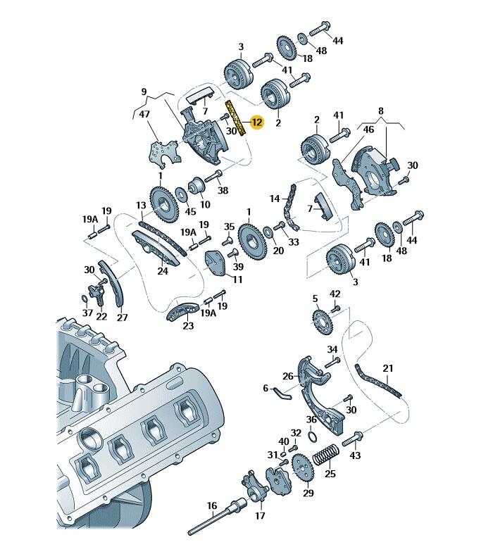 Podgląd obrazka: Łańcuch rozrządu (nr katalogowy: 06E109229A)