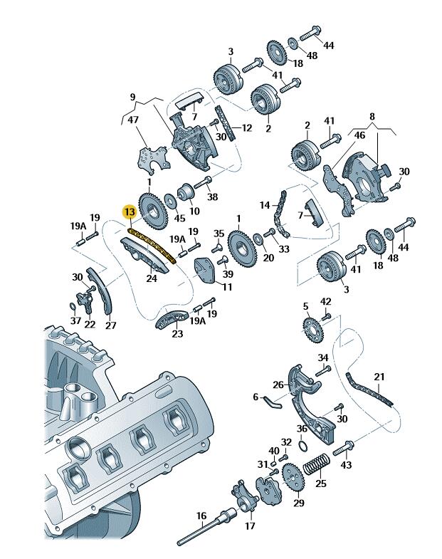 Podgląd obrazka: Łańcuch rozrządu (nr katalogowy: 06E109229F)