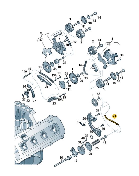 Podgląd obrazka: Łańcuch rozrządu (nr katalogowy: 06E109465)