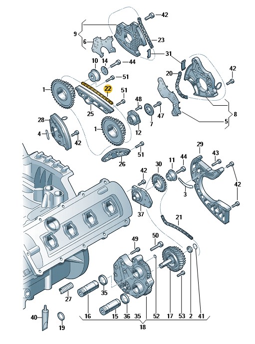 Podgląd obrazka: Łańcuch rozrządu (nr katalogowy: 06E109465AM)