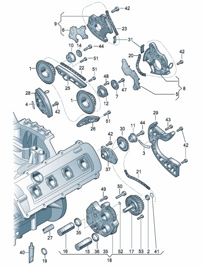 Podgląd obrazka: Łańcuch rozrządu (nr katalogowy: 06E109465AQ)