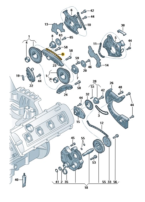 Podgląd obrazka: Łańcuch rozrządu (nr katalogowy: 06E109465BH)