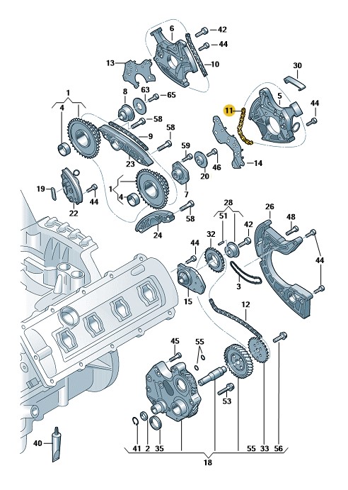 Podgląd obrazka: Łańcuch rozrządu (nr katalogowy: 06E109465BJ)