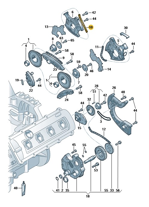 Podgląd obrazka: Łańcuch rozrządu (nr katalogowy: 06E109465BK)