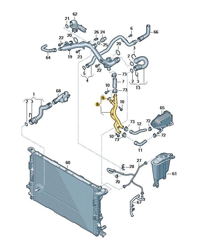 Podgląd obrazka: Rura wodna (nr katalogowy: 06E121044AE)