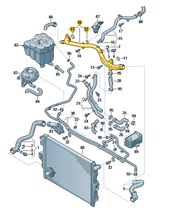 Podgląd obrazka: Rura wodna (nr katalogowy: 06E121045BB)