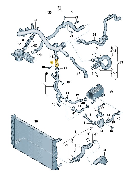 Podgląd obrazka: Wąż cieczy chłodzącej (nr katalogowy: 06E121058F)