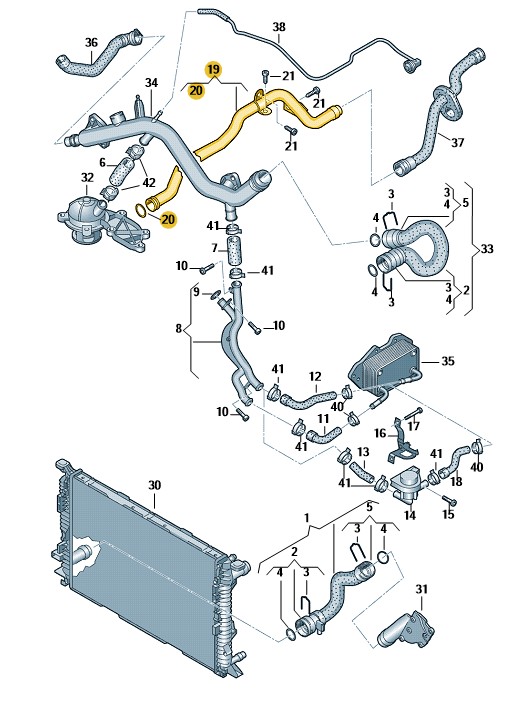 Podgląd obrazka: Rura wodna (nr katalogowy: 06E121065N)
