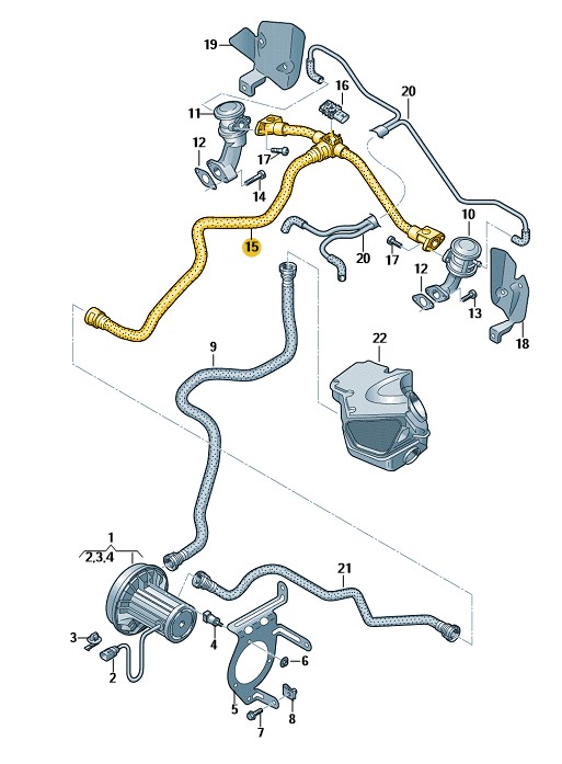 Podgląd obrazka: Rurka łącząca (nr katalogowy: 06E131143AJ)