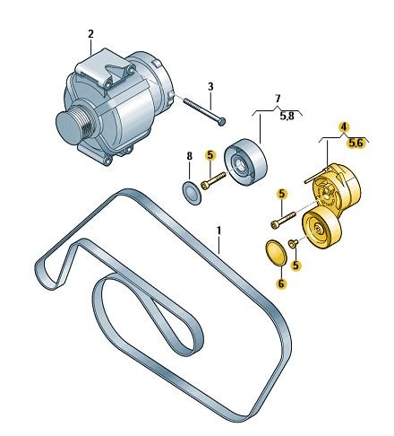 Podgląd obrazka: Napinacz paska klinowego (nr katalogowy: 06E903133Q)