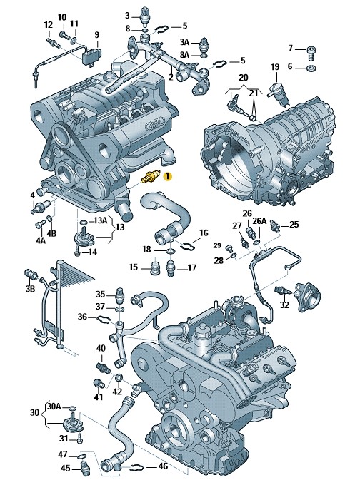 Podgląd obrazka: Czujnik ciśnienia oleju (nr katalogowy: 06E919081C)