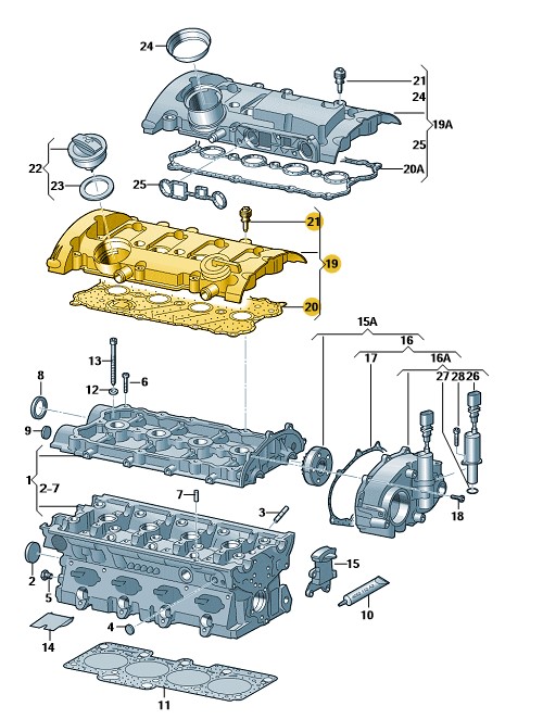 Podgląd obrazka: Pokrywa rozrzadu (nr katalogowy: 06F103469D)
