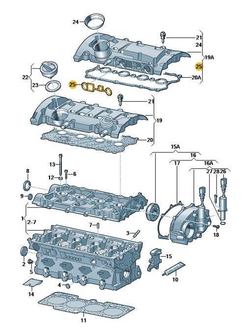 Podgląd obrazka: Uszczelka (nr katalogowy: 06F103483E)